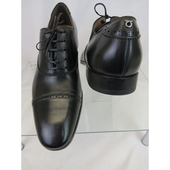 SALVATORE FERRAGAMO BOSTON BLACK BROGUE LEATHER GANCINI BIT OXFORDS 9 EE main image 4